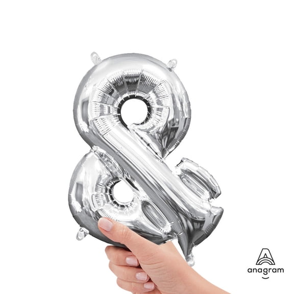 Anagram 78515 16 in. Symbol Ampersand Silver Supershape Foil Balloon