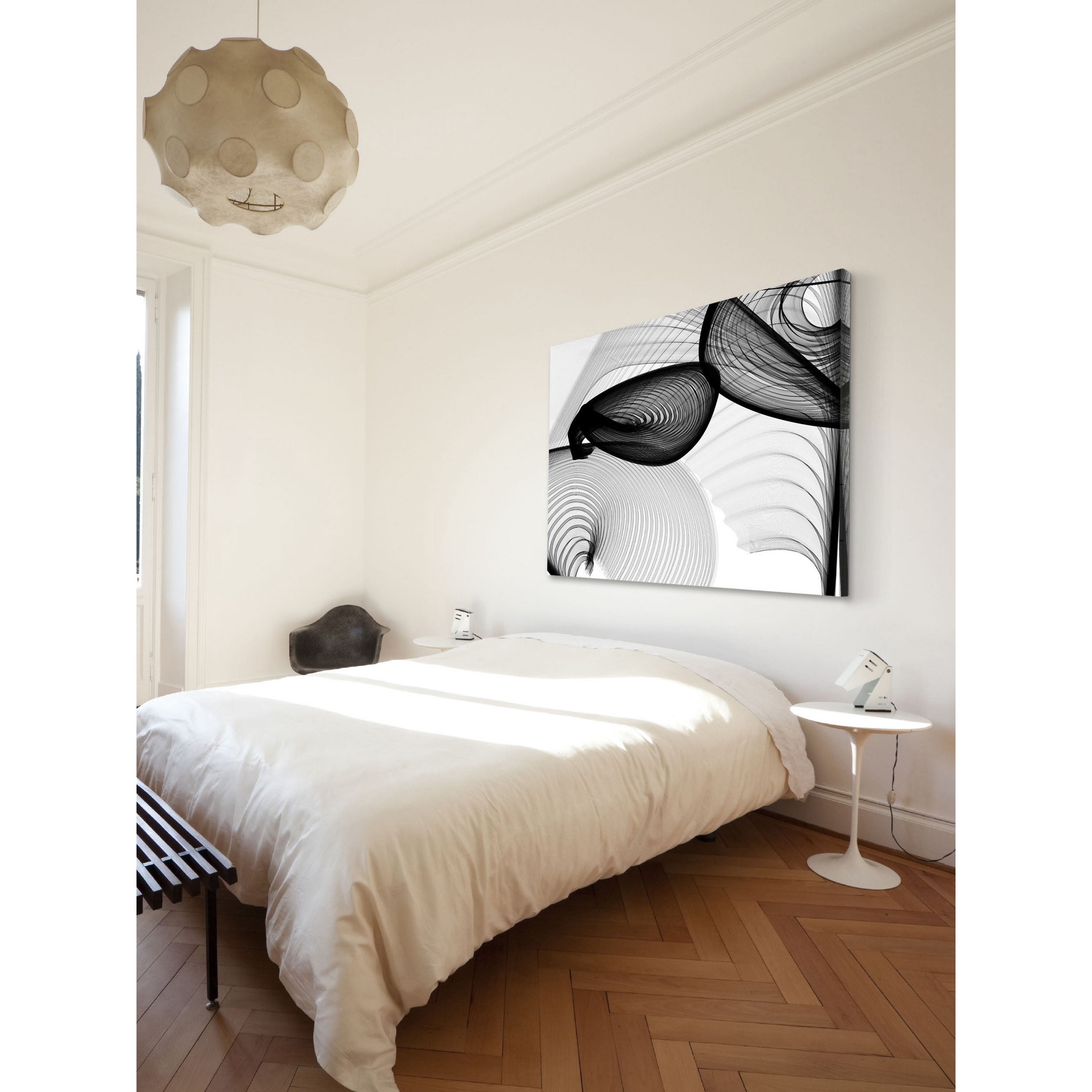 Marmont Hill "Abstract Black and White 22-15-51 v2" by Irena Orlov Painting Print on Canvas