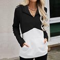 thumbnail image 2 of Timegard Half Zip Pullover for Women Slim Fitting Hoodies Sweatshirts Pullover Fall Color Block Tops, 2 of 4