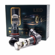 Mini 9005 HB3 Bi-LED Projector Lens Hi-Lo Beam Bulbs Lamp Light LED Headlight Retrofit 6500K Kit