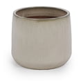 thumbnail image 3 of Ceramic Flower Pots - 4 Pack Modern Planters for Indoor/Outdoor Use - American White Oak Finish - 13.8" Patio, Garden, Windowsill Decor Ameican White Oak + Ceramic, 3 of 5