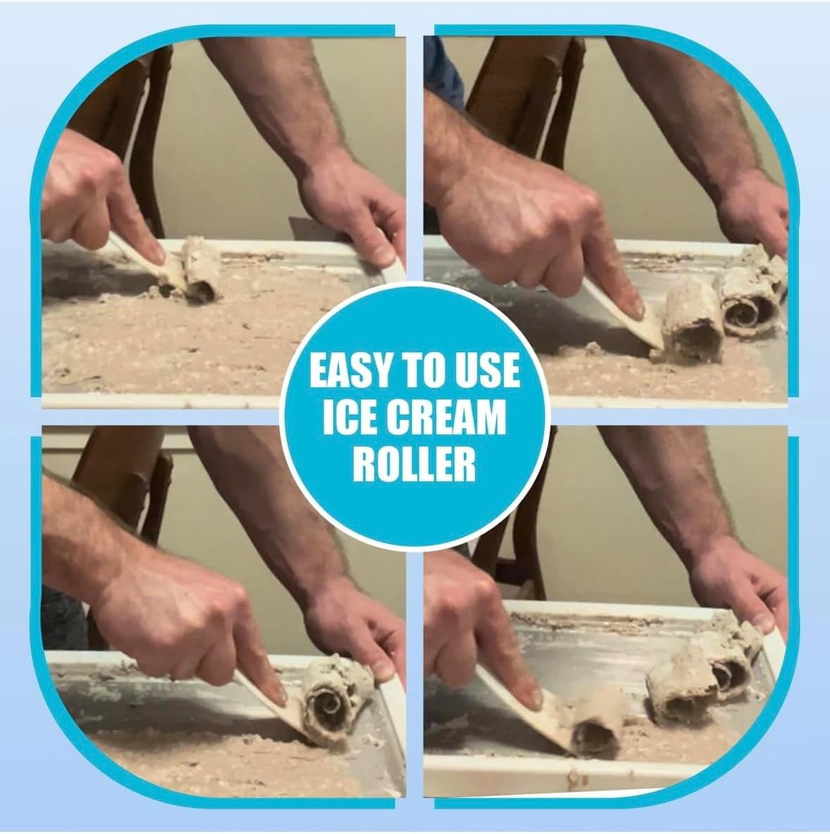 Large Rolled Ice  Maker Tray - Manual Roll Your Own Ice   for Family Fun - Light Pink Stainless Steel