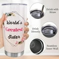 thumbnail image 4 of Sister Tumbler Cup With Straw and Lid, 20oz Stainless Steel Tumbler, Best Sister Birthday/Christmas Gifts from Sister Coffee Mug Cup, 4 of 6