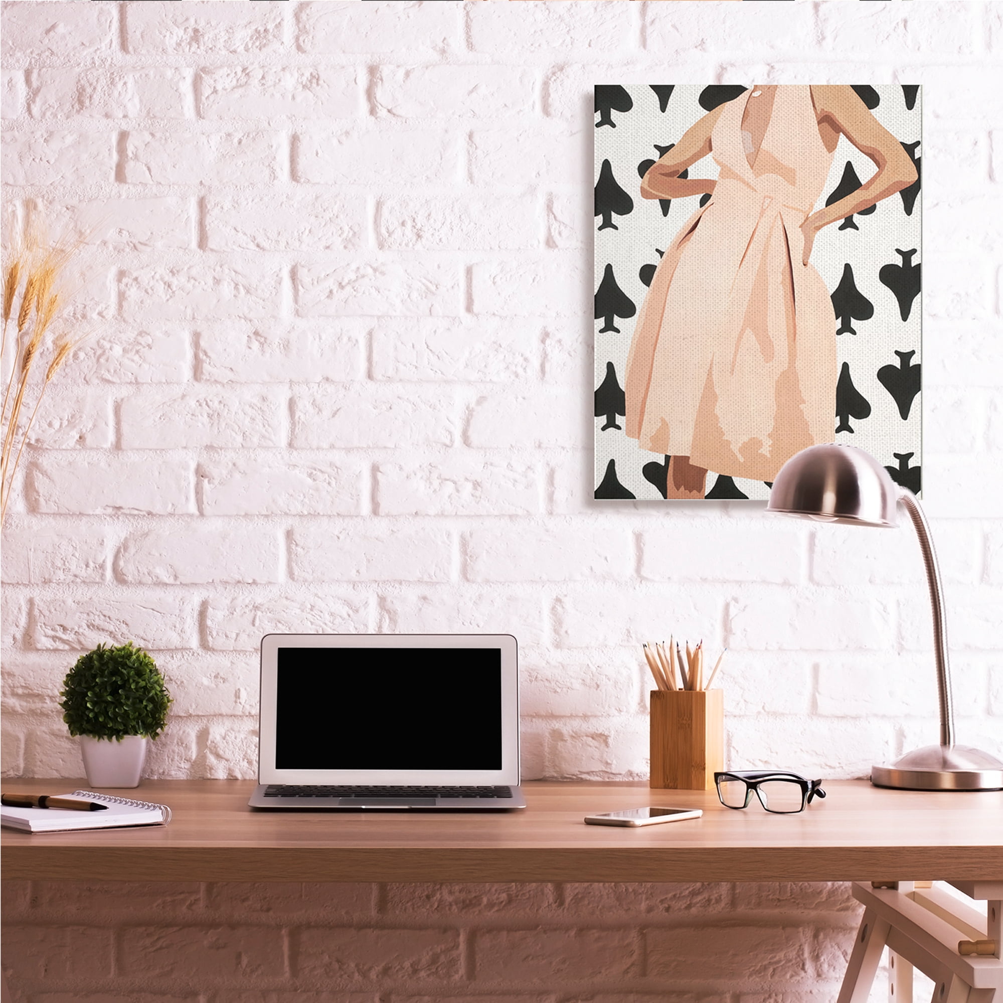 Stupell Industries Women's Fashion Dress over Spade Symbol Pattern,30 x 40,Designed by Beth Ann Lawson