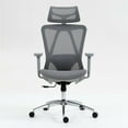thumbnail image 3 of GVN Ergonomic Computer Chair with Reclines 90-120 Degrees, Home Office Desk Chairs with Flexible Pattern-Free Mesh Fabric for Home, Offices, Gray, 3 of 7