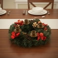 thumbnail image 6 of Yucurem Christmas Advent Candle Holder Wreath - Red Ribbon Advent Wreath Ornaments for Christmas New Year Birthday Party Decor, 6 of 7