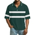 thumbnail image 2 of Dresfit Men's Polo Shirts Waffle Knit Striped Golf Shirts Summer 2026 Big and Tall Short Sleeve Shirt Color Block Button Down Loose Business T Shirts 4XL, 2 of 6