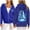 Blue, variant on CAIXIA Hoodies for Women Graphic Zip Up Fashion 2026 Trendy Long Sleeve Hoodie Sweatshirts Drawstring Lined Jacket with Pocket Fall Clothes Womens Clothing