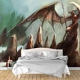 thumbnail image 2 of IDEA4WALL 6pcs Dark Evil Dragon Peel and Stick Wallpaper Removable Wall Murals Large Wall Stickers for Home Decoration, 100"x24", 2 of 5