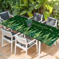 thumbnail image 2 of Green Christmas Tree Table Cloths for 8 Foot Rectangle Tables, Xmas Trees Snowflake Farmhouse Patio Waterproof Elastic Fitted Tablecloths, Washable Rectangular Table Cover for Camping, 2 of 8