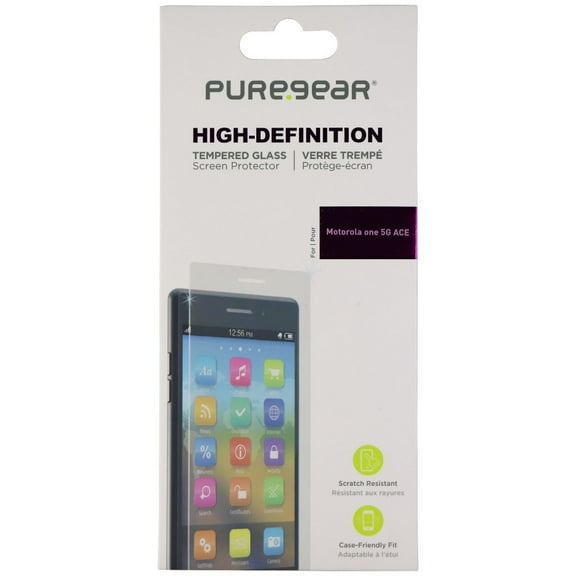 PureGear High-Definition Tempered Glass Screen Protector for Motorola One 5G Ace