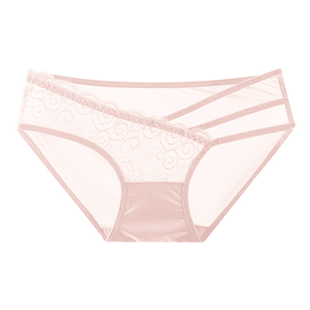 Fulorrnie Underwear for Women Seamless Thong No Show Banded Waist Panty Stretchable Panties  Pink  L