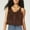 Brown, variant on FDGIU Women's 2025 Summer Lace Cami Tank Top - Scoop Neck Sleeveless Blouse with Silk Lace Trim, Stylish Casual