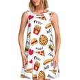thumbnail image 1 of Fotbe Fast Food Vestido de Verano sin Mangas para Mujer – Vestido Midi Línea A, Estilo Camiseta Floral, Vestido Playero Casual y Fluido, 1 of 7