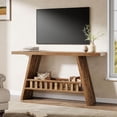 thumbnail image 5 of Tribesigns 63" Long Entryway Table, 2-Tier Farmhouse Console Table for Living Room, Rustic Brown, 5 of 5