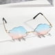 thumbnail image 4 of Gafas de sol Steampunk con borlas elegantes, gafas de conducción sin montura de moda para mujeres y hombres Azul + rosa, 4 of 8