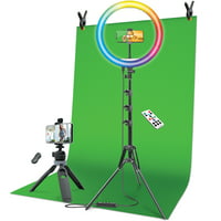 Bower Content Creator Kit with16 Inch RGB Ring Light, 62