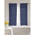 thumbnail image 3 of Pure Dark Blue Sheer Kitchen Tier Curtains 45 Inch length, Rod Pocket Half Curtains & Drapes, Simple Solid Color Light Filtering Chiffon Cafe Bathroom Window Treatments 2 Panels 27.5"W x 45"L, 3 of 7