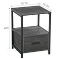 thumbnail image 5 of VECELO Nightstand with Drawer, Industrial End Table Sofa Side Table for Bedroom Living Room Office, Charcoal Gray, 5 of 8