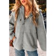 thumbnail image 5 of Women's Medium Grey Fleece Zip Up Drawstring Hooded Jacket with Pockets | (US 20-22)2XL, 5 of 5