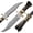 Black Bone, variant on Damascus Steel Hunting Knife - Fixed Blade Knives with Sheath - Firm Grip Handle Made of Camel Bone (White)