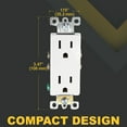 thumbnail image 5 of Faith [10-Pack] Non-Tamper-Resistant Outlet, 15A 125V Decorator Receptacles, UL-Listed, White, 5 of 8