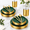 Green Gold-25 Guests (Pack of 2), variant on 150black And Plastic Plates - Dinnerware Set Disposable Include 25 Dinner / 25 Dessert 25 25s 25 Spoons 25 Cups Ideal For Party &