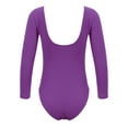 thumbnail image 2 of ZDHoor Girls Long Sleeve Leotard Kids Bodysuit for Dance Gymnastics Costume 3-14 Years Dark Purple 2-3, 2 of 7