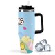 thumbnail image 1 of Molang Vaso aislado de acero inoxidable con asa, diseño temático, regalo para familia, amigos y fans; incluye pajita y encaja en el portavasos estándar, 40 oz, 1 of 6