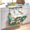 thumbnail image 2 of Yayeee Magnetic Dishwasher Cover for The Front Decoration Home Kitchen Machine Sticker Protector, Green Floral Orange, 2 of 6
