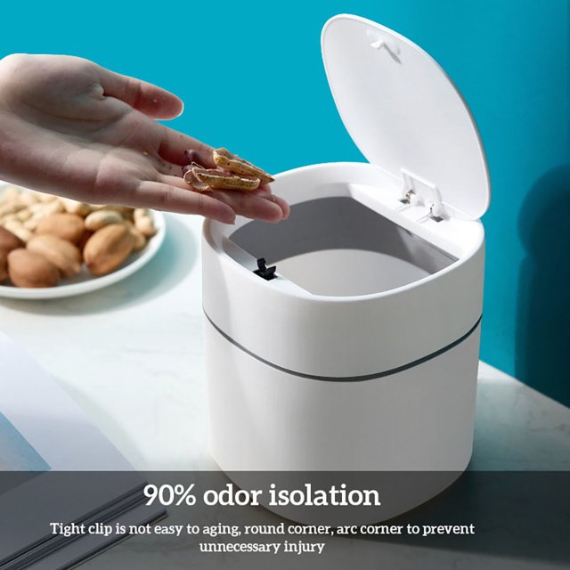 Waste Bin with Lid Kitchen Debris Storage Bucket Office Desk Waste Can Mini Garbage Bin Desktop Trash Can