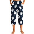 thumbnail image 3 of Frostluinai Womens Soft Capri Pajama Pants Halloween Graphic Elastic Waistband Sleepwear Bottoms with Pocket S-XXXL, 3 of 6