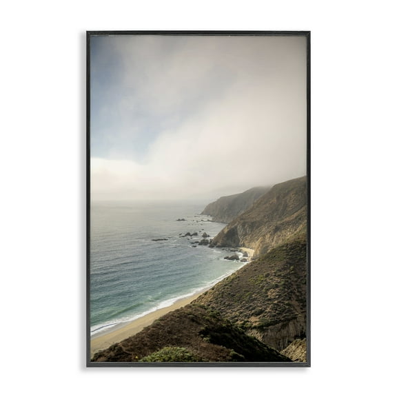 Stupell Industries Wild Beach Coast Landscape & Nature Photography Black Framed Art Print Wall Art, 12 x 18