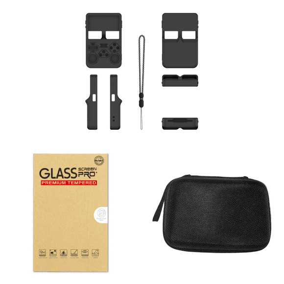 Peggybuy Silicone Protective Case for ANBERNIC R36S Handheld Game Console (Black)