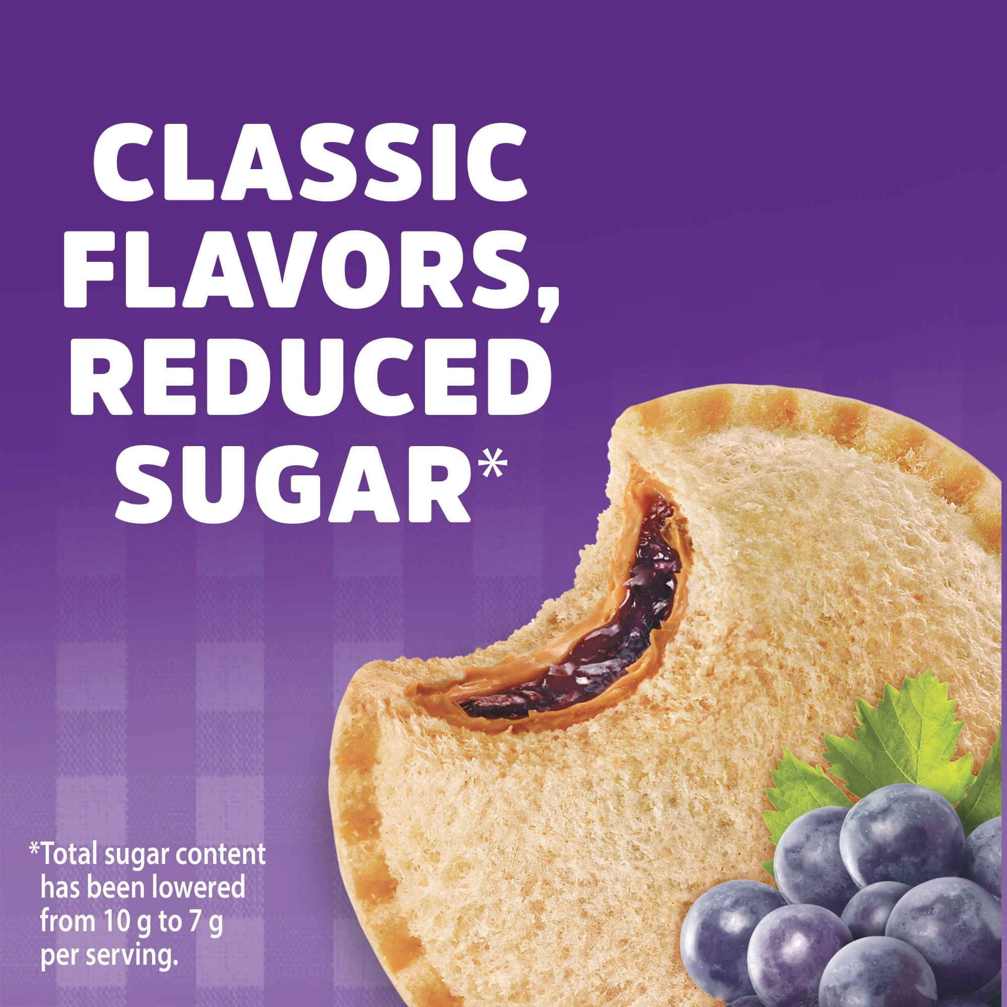 Smucker's Uncrustables Reduced Sugar Peanut Butter And Grape Spread ...