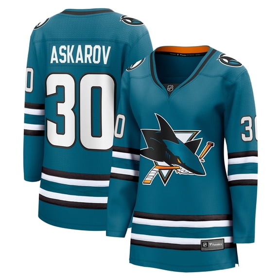 Women's Fanatics Yaroslav Askarov Teal San Jose Sharks Home Breakaway Jersey