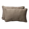 thumbnail image 1 of Pillow Perfect 449777 Monti Taupe Rectangle Throw Pillow (Set of 2), 1 of 5