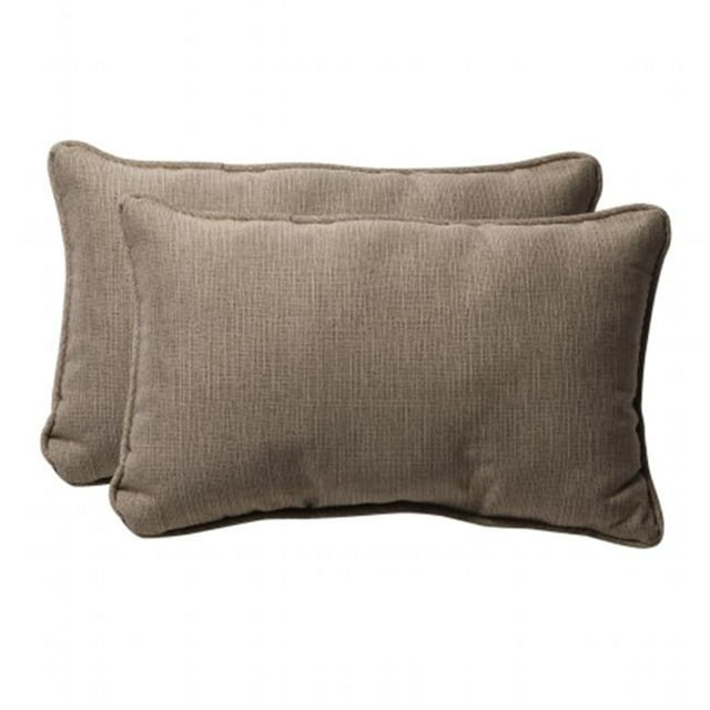 Pillow Perfect 449777 Monti Taupe Rectangle Throw Pillow (Set of 2)