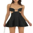 thumbnail image 2 of Femmes Strappy Dos Mini Robe Sans Manches Spaghetti Robe Fluide, 2 of 5