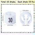 thumbnail image 2 of 225Pcs 15 Style Hanger Size Markers Label 24~38 Plastic Color Tags Clothes Hanger Size Markers Color-Coding Garment Markers Code Clip for Wire Hangers Clothing Pants, 2 of 9