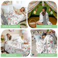 thumbnail image 6 of Throw Blanket Fleece Throw Blanket 40x50in, Spring Pastoral Flower Leaf Soft Lightweight Bed Blankets Easter Rabbit Black White Plaid Fuzzy Couch Blankets for All Season, 6 of 9