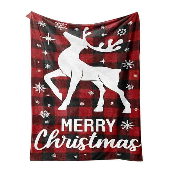 PureCasa Christmas Flannel Blanket Lightweight Super Soft Cozy Christmas Printed Bedroom Sofa Decoration Cover Blanket