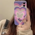 thumbnail image 4 of Funda de mariposa morada compatible con iPhone 13, con bonito estampado de corazón, con soporte de mariposa morada 3D para mujeres y niñas, 4 of 8