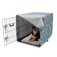 thumbnail image 2 of Retro Dog Crate Cover, Grungy Design of Argyle Inspired Pattern Classic Checkered Scenery, Easy to Use Pet Kennel Cover for Medium Large Dogs, 35" x 23" x 27", Blue Pale Blue, by Ambesonne, 2 of 6