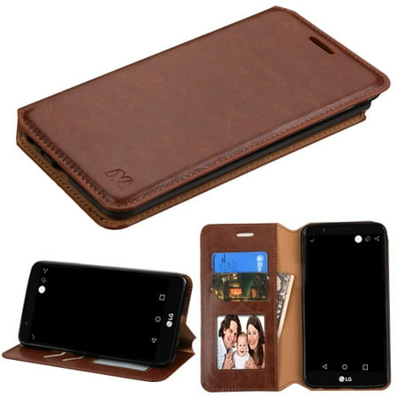 Brown Book Holder (LG Stylo 3 Phone Case Premium Leather Flip Wallet Cover Stand Pouch Book Folio with Credit Card Slots Holder)