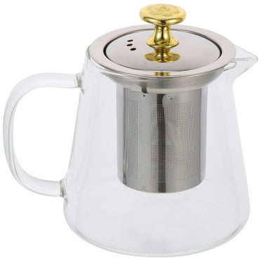 NUOLUX Clear Glass Tea Pot With Spout Glass Tea Kettle Home Heat-resistant Teapot