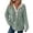 Green, variant on Womens Shirts Plus Size Short Sleeve Autumn/Winter Women's Solid Color Hooded Button Loose Color Combination Long Sleeved Hoodie Green Size S