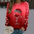 thumbnail image 2 of Womens Fashion Merry Christmas Print O Neck Sweatshirt Round Neck Fit Pullover Tops Casual Long Sleeve Workout Shirts Loose Blouse, 2 of 5