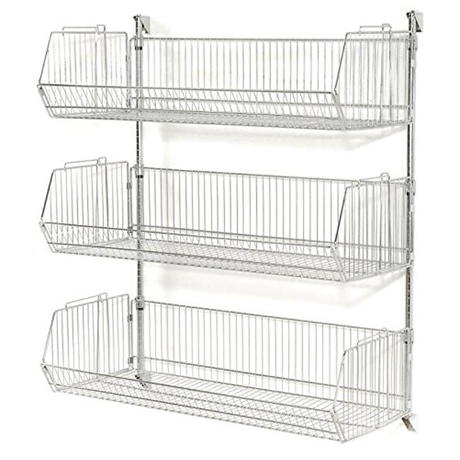 Nexel Industries WMB34201 Chrome Basket Shelving Unit with 12 in