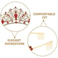 thumbnail image 6 of KALLORY Red Rhinestone Bridal Hairpiece, Comfortable and Elegant Wedding Accessory for Special Events and Formal Occasions, 6 of 10
